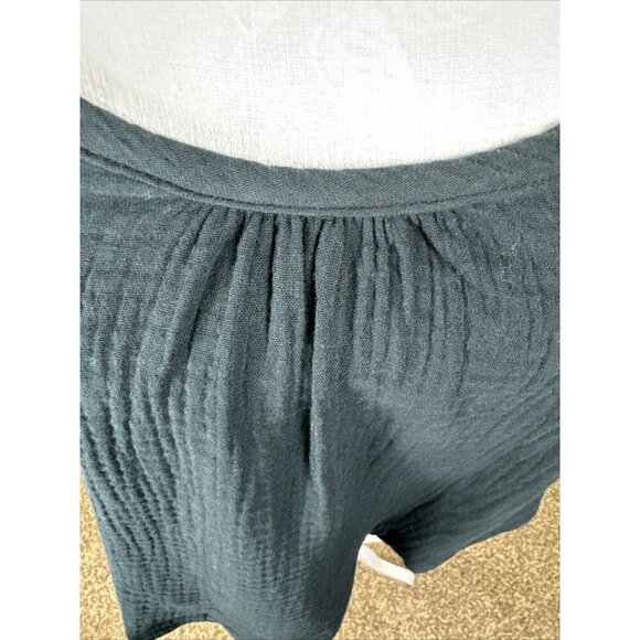 Marine Layer Women's S Jude Cropped Flutter Sleeve Tank Black Gauze NWT - Picture 6 of 15